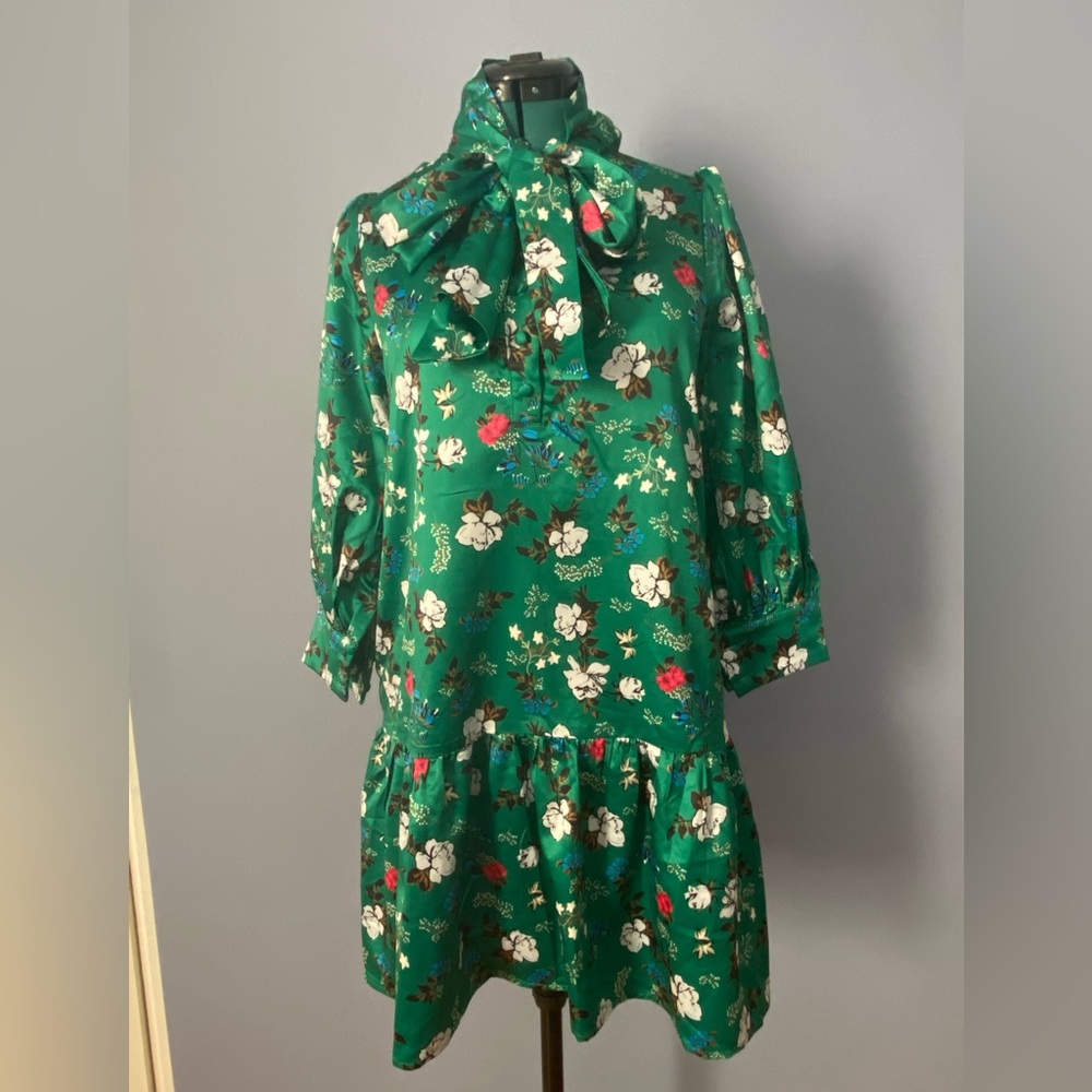 Melloday green and white floral dress